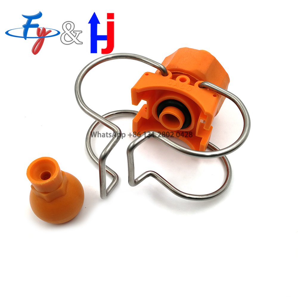 360 Degree Plastic Double Clamp Adjustable Ball Joints Nozzle Pipe Mounting Plastic Clip on Nozzle